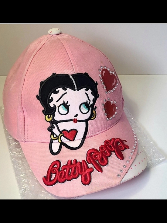 Betty Boop Accessories - Betty Boop Pink Embroidered Baseball Cap